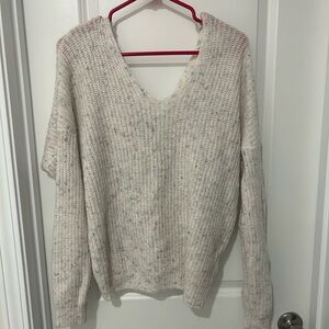 Francesca’s cream open back sweater